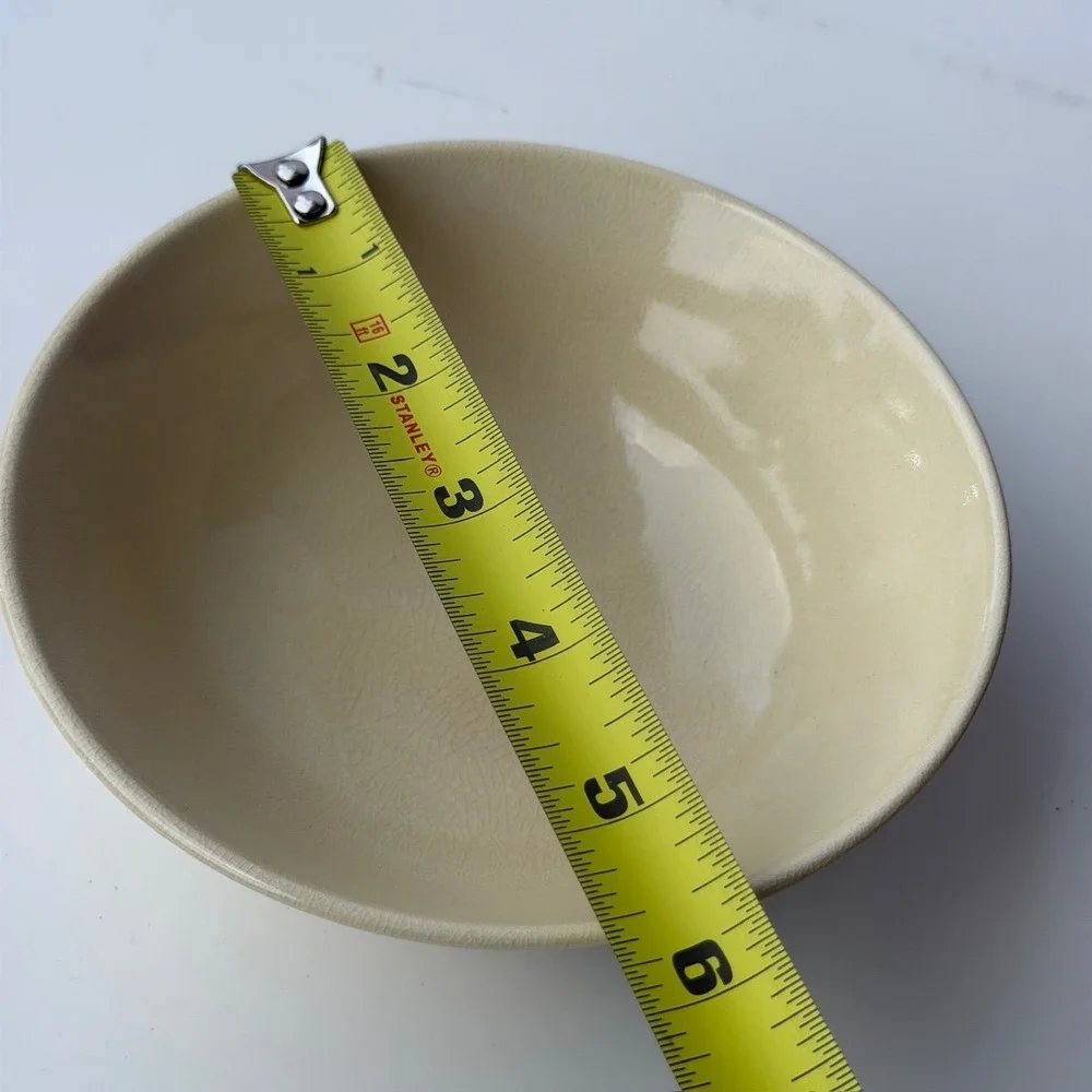 Japanese Ceramic Bowl Crackle Glaze Floral Gold Accent 6 Inch Artisan Pottery B-